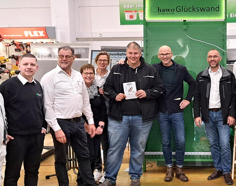 Patrick Dinges von Firma Klormann aus Heidelberg freut sich über seinen 99%-Gewinn