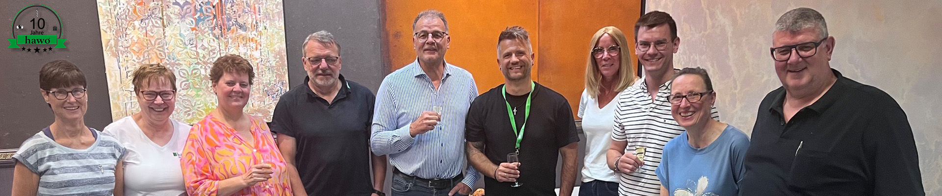 Jürgen Büssow, Ralf Winkler, Udo Schmidt, Atig Azizi und Stefan Winkler gemeinsam lachend