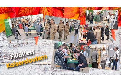 Familienfest Kaiserslautern - Banner mit einer Colage aus Polaroid-Bildern mit Menschen, die das Filialfest besucht haben