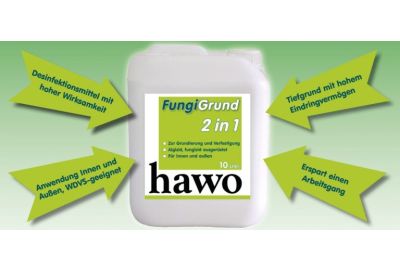 hawo Fungigrund 2 in 1-Gebinde mit 4 Argumenten in Pfeilen