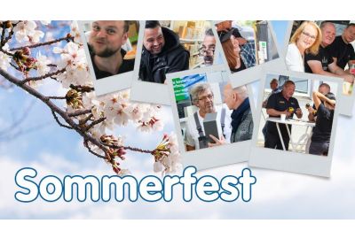 Sommerfest Darmstadt - Banner mit eine Colage aus Polaroid-Bildern mit Menschen, die das Sommerfest besucht haben
