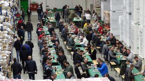 Der Pausenbereich wärend der Mittagspause von oben fotografiert