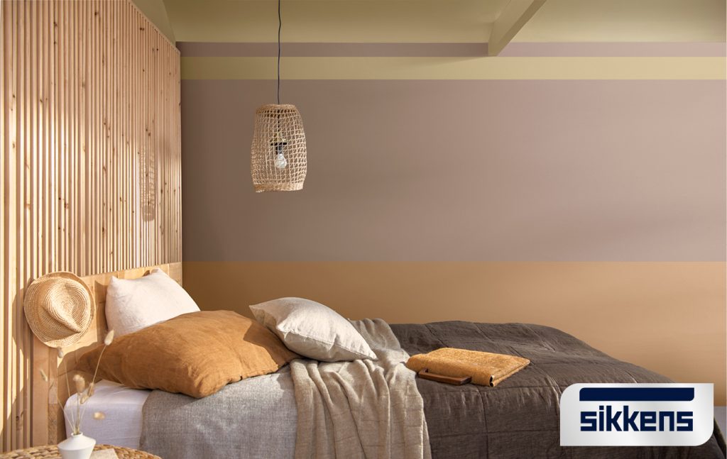 Schlafzimmer in verschiedenen Brauntönen