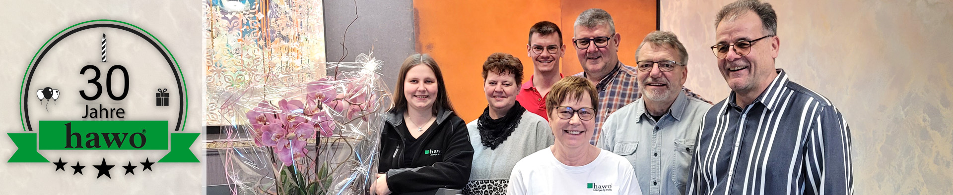 Jürgen Büssow, Ralf Winkler, Udo Schmidt, Atig Azizi und Stefan Winkler gemeinsam lachend