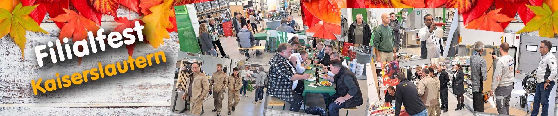 Familienfest Mannheim - Banner mit eine Colage aus Polaroid-Bildern mit Menschen, die das Filialfest besucht haben