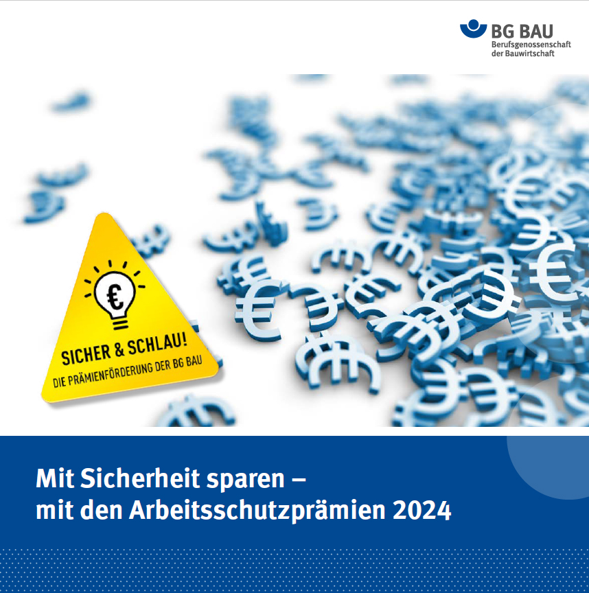 Vorschau des Praemienkatalogs BG Bau für Arbeitsschutz