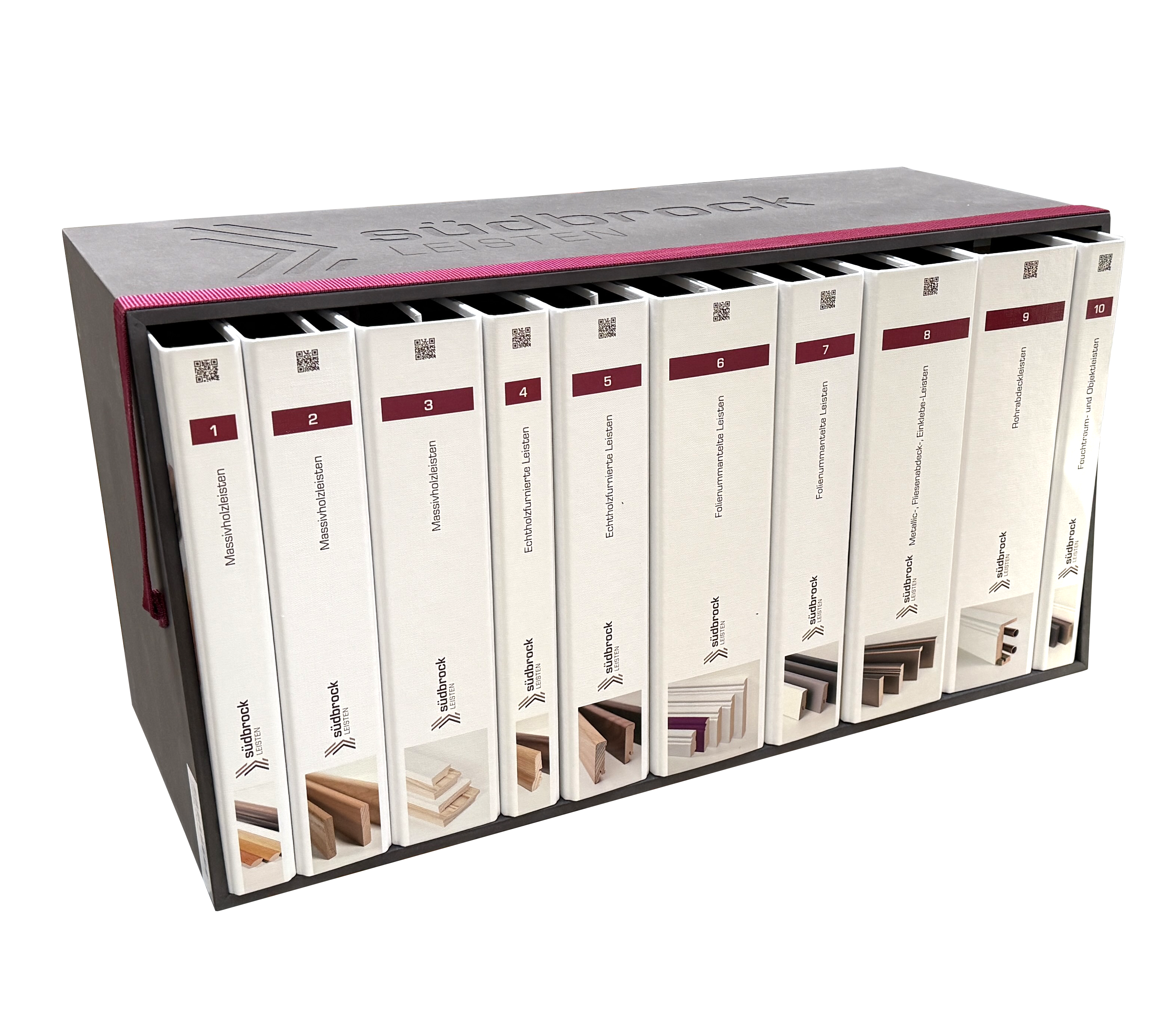 10-teilige Musterkollektion  im praktischen Trasgeschuber