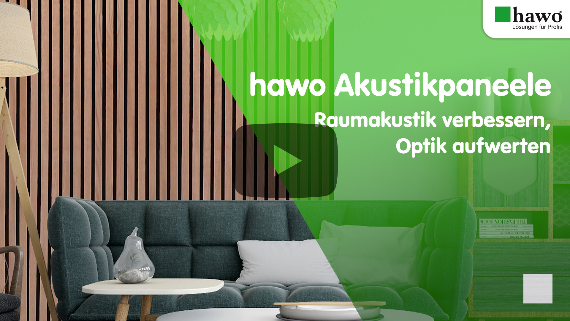 Titelbild des YouTube-Videos hawo Akustikpaneele