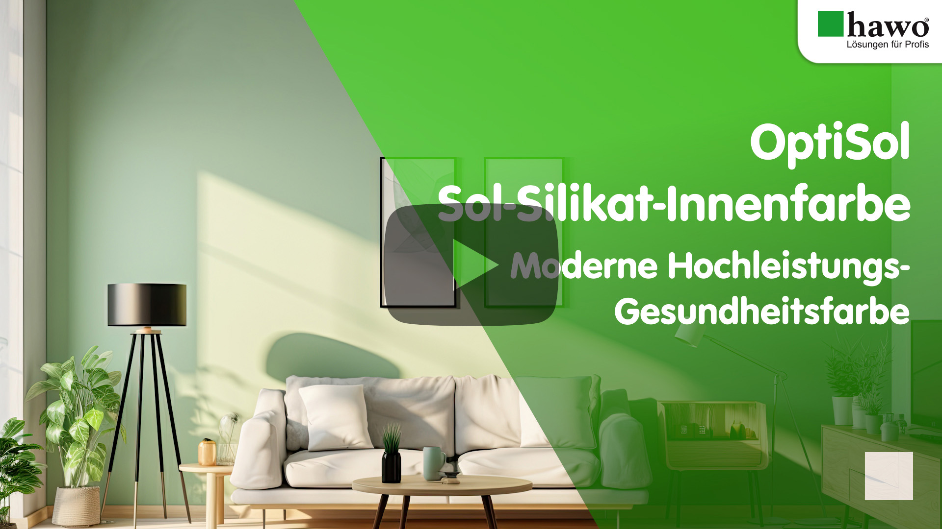 Vorschaubild YouTube-Video hawo Optisol - Modernes Wohnzimmer olivfarben gestrichen
