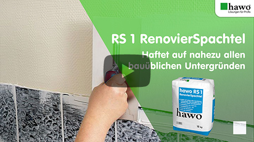 Titelbild vom YouTube-Video - RS 1 RenovierSpachtel - Haftet auf nahezu allen bauüblichen Untergründen.