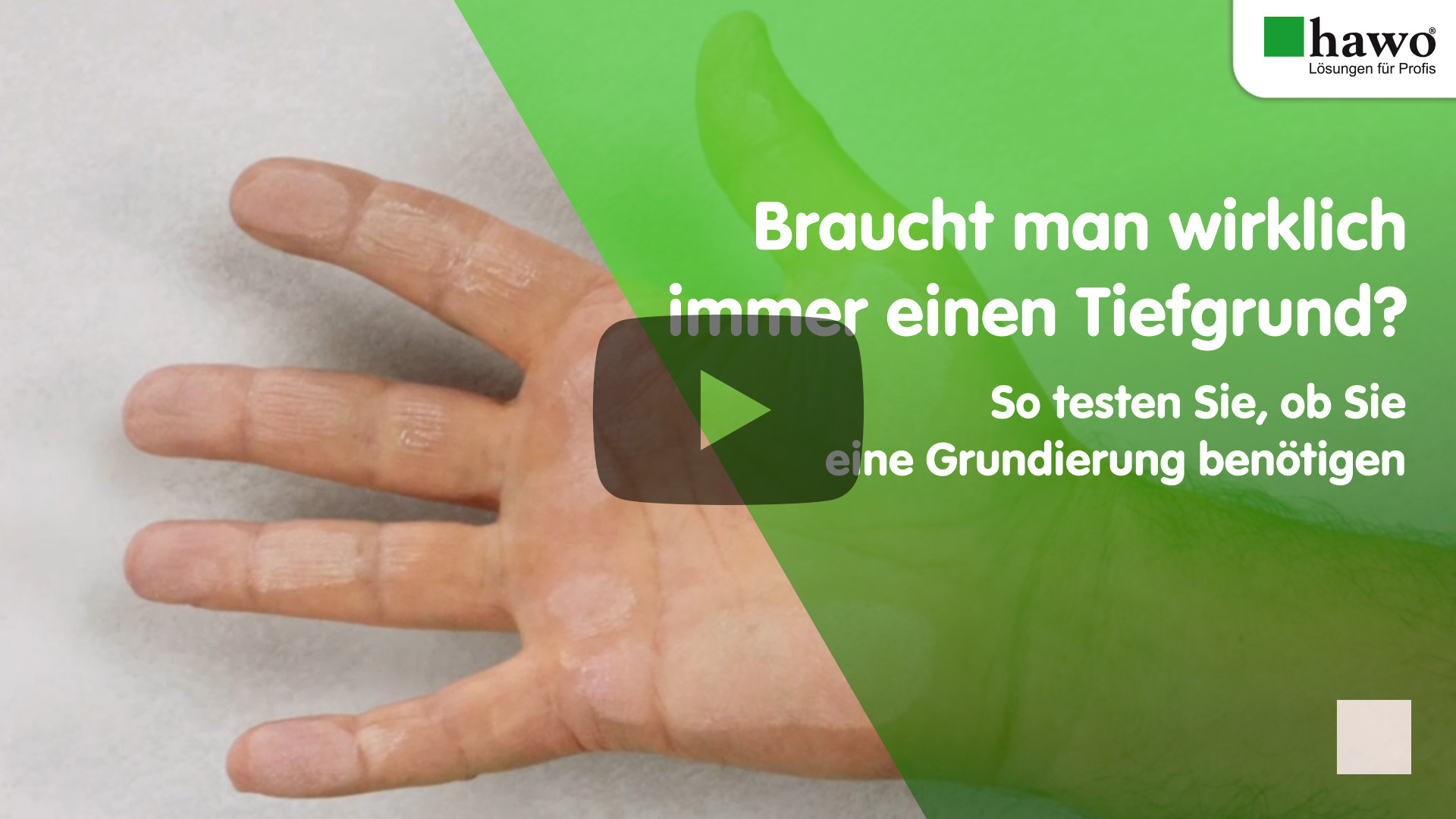 Vorschaubild YouTube-Video Untergrund testen - Hand ist nach Streichen über Wand verschmutzt