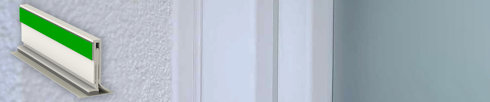 Abbildung der hawo Sanierungsleiste 3D mit einer Fensterleibung im Hintergrund