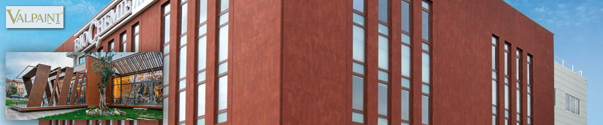 Fassade gestaltet mit Valpaint Klondike Corten