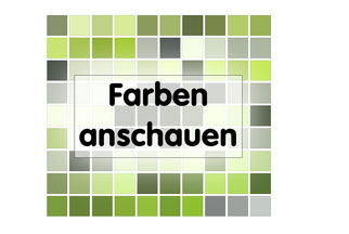 kleine Quadrate in verschiedenen Farbtönen, die eine Auswahl symbolisieren mit dem Text "Farben anschauen" in der Mitte